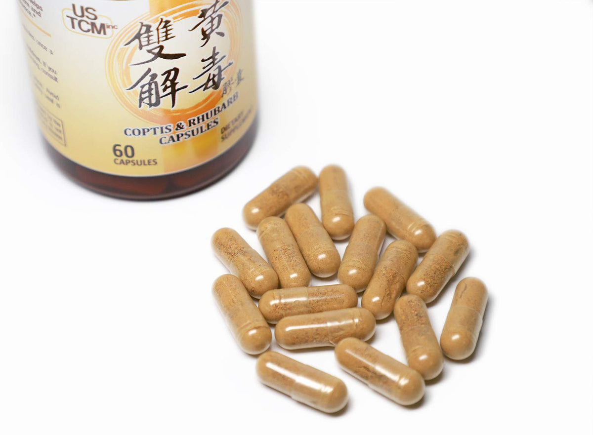 USTCM Coptis Rhubarb Capsules 500mg - 60 Vegetable Capsules - image 2