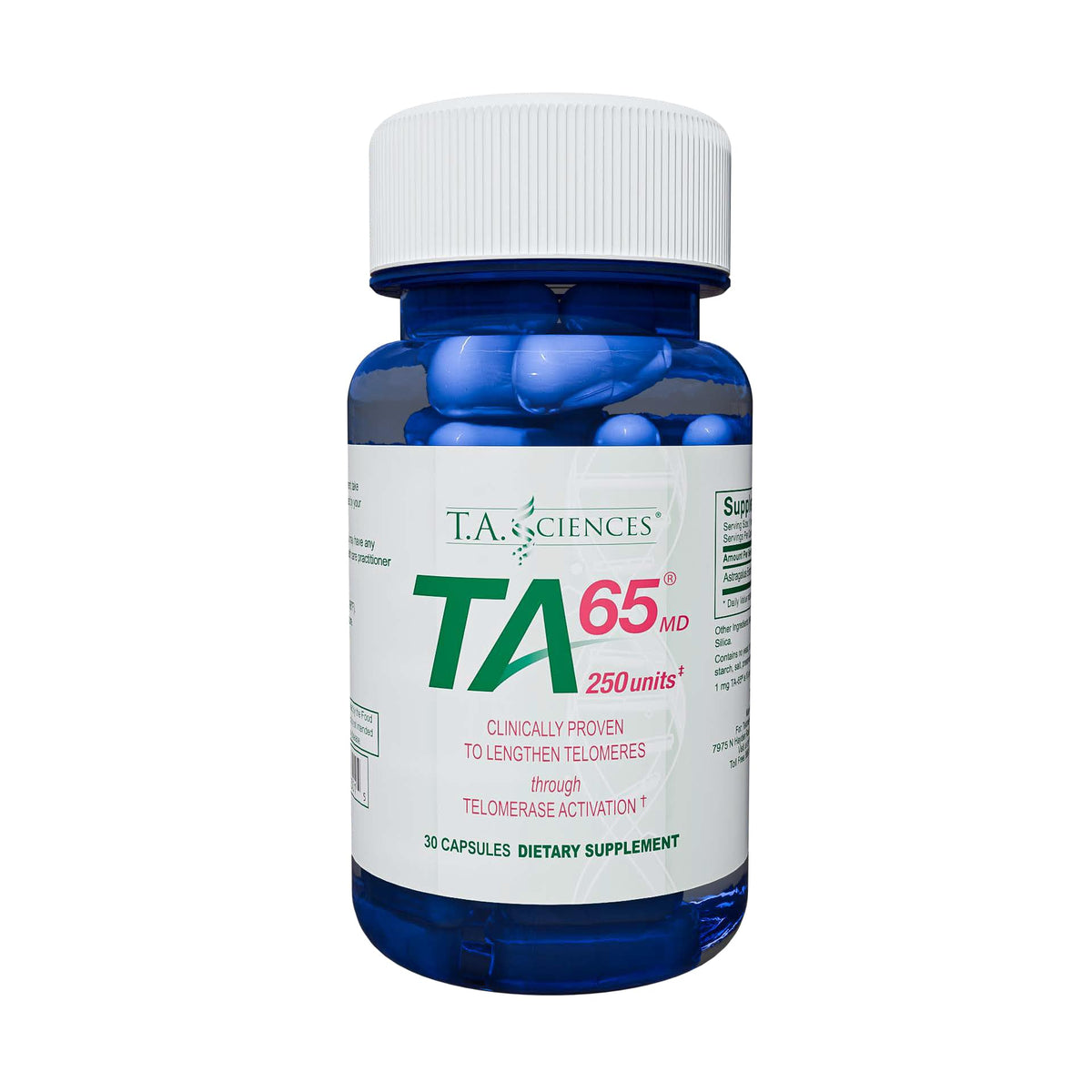 T.A. Sciences Telomerase Activation Supplement - 250 Units TA 65 MD