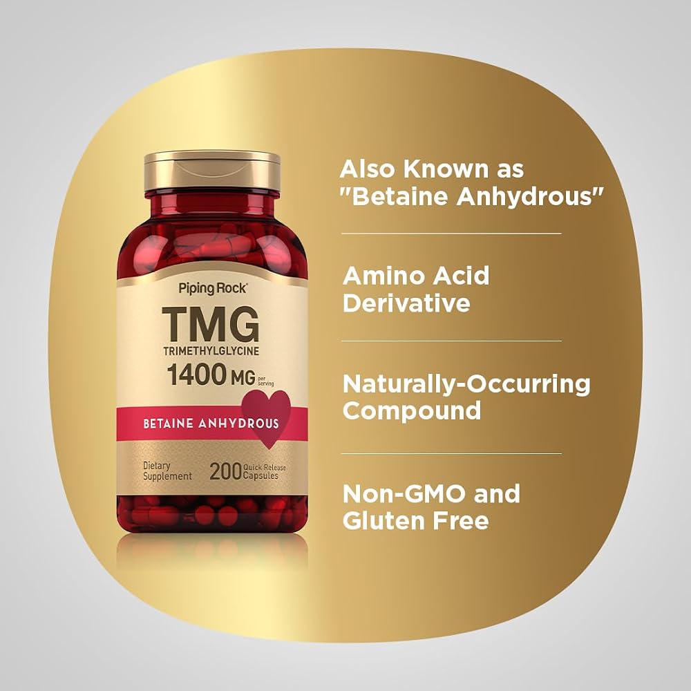 Piping Rock TMG Trimethylglycine 1400 mg - 200 Capsules - image 4