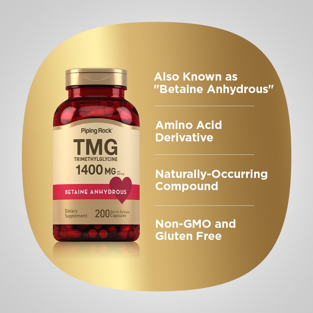 Piping Rock TMG Trimethylglycine 1400 mg - 200 Capsules - image 4