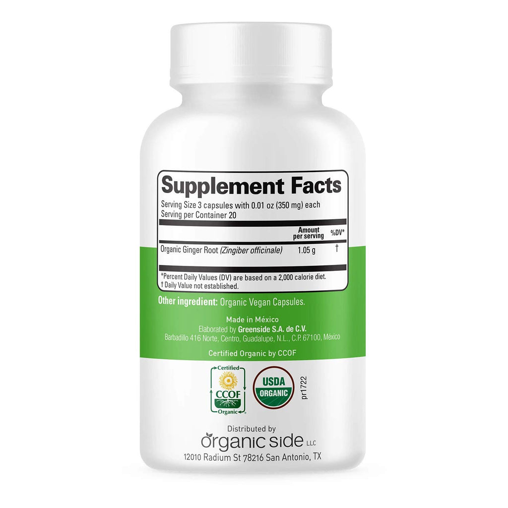 OS Organic Side Organic Ginger Capsules for Digestive Support - 60 Capsules - image 2