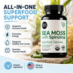 Atlantic Naturals Sea Moss Dietary Supplement - 120 Count Vegetable