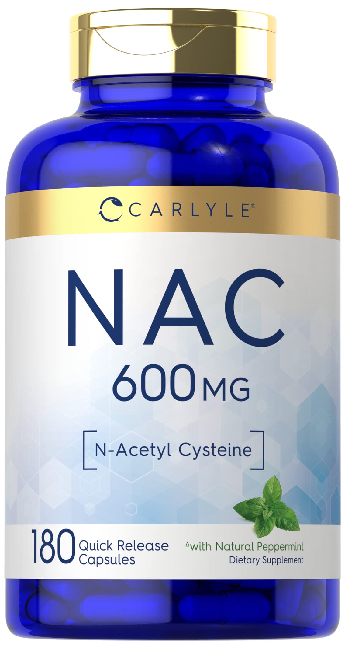 Carlyle N-Acetyl Cysteine NAC 600mg - 180 Capsules