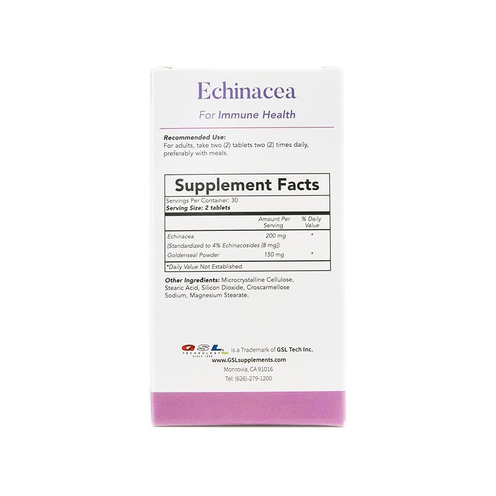 GSL Echinacea with Goldenseal Immune Support - 60 Tablets - image 4