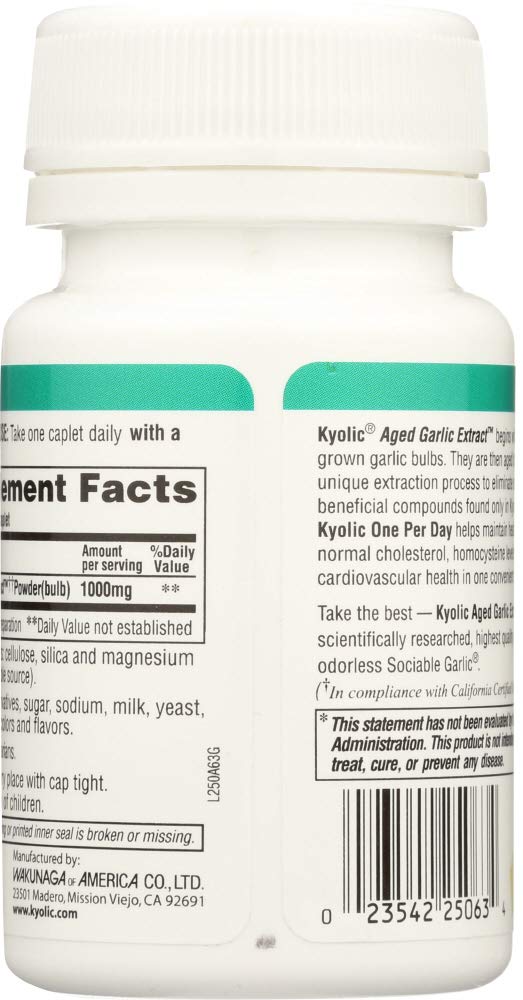 Kyolic One Per Day Aged Garlic Extract - 90 Caplets - image 3