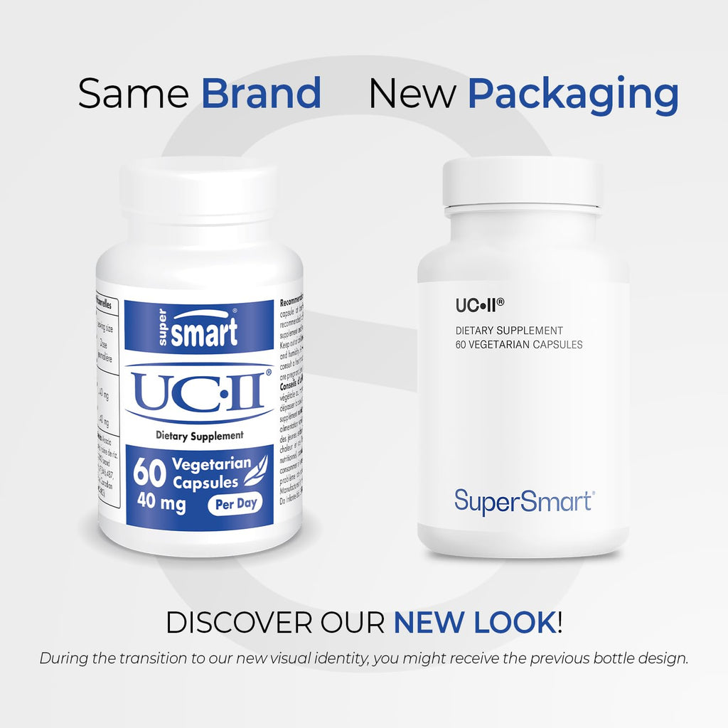 Supersmart UC II Undenatured Type II Collagen 40mg - 60 Vegetarian Capsules - image 2