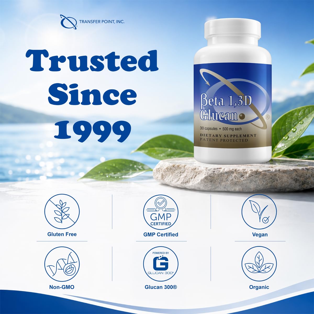 Transfer Point Beta 1,3D Glucan 500 mg Immune Support - 30 Capsules - image 5