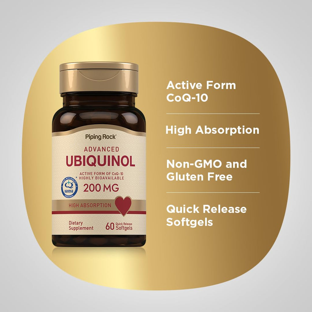 Piping Rock Ubiquinol 200mg - 60 Softgels - image 4