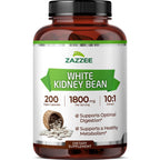 Zazzee White Kidney Bean 10:1 Extract 1800 mg - 200 Capsules