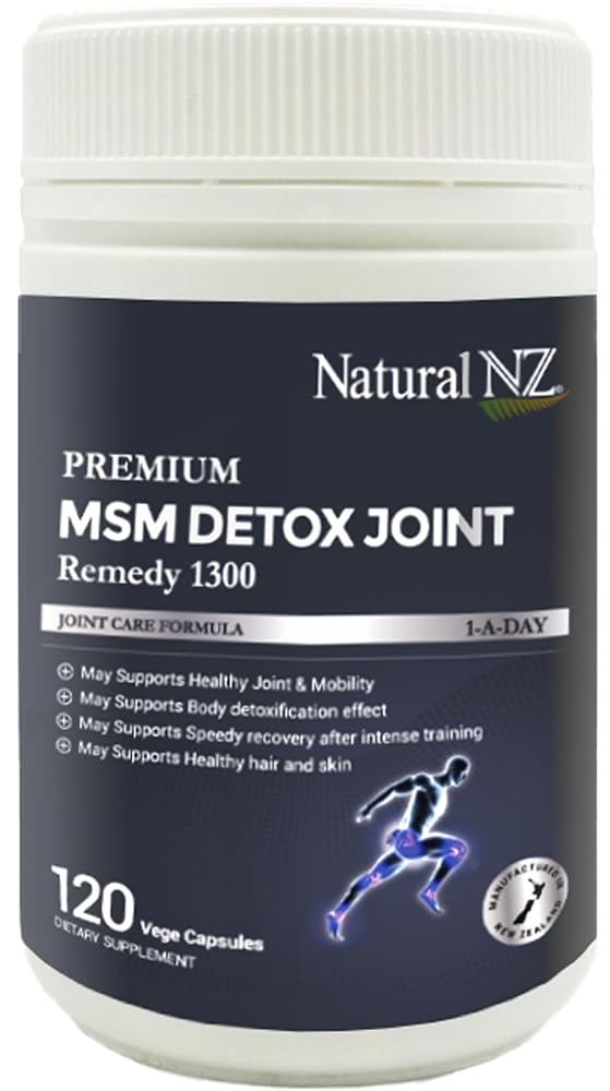Natural NZ Premium MSM Detox Joint Remedy 1300 120 Capsules