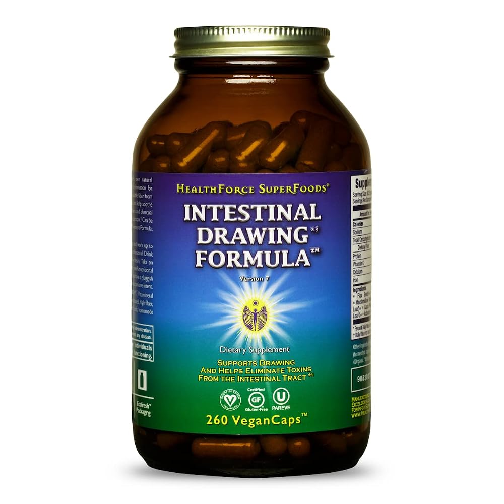 HEALTHFORCE SUPERFOODS Intestinal Drawing Formula - 260 Vegan Capsules