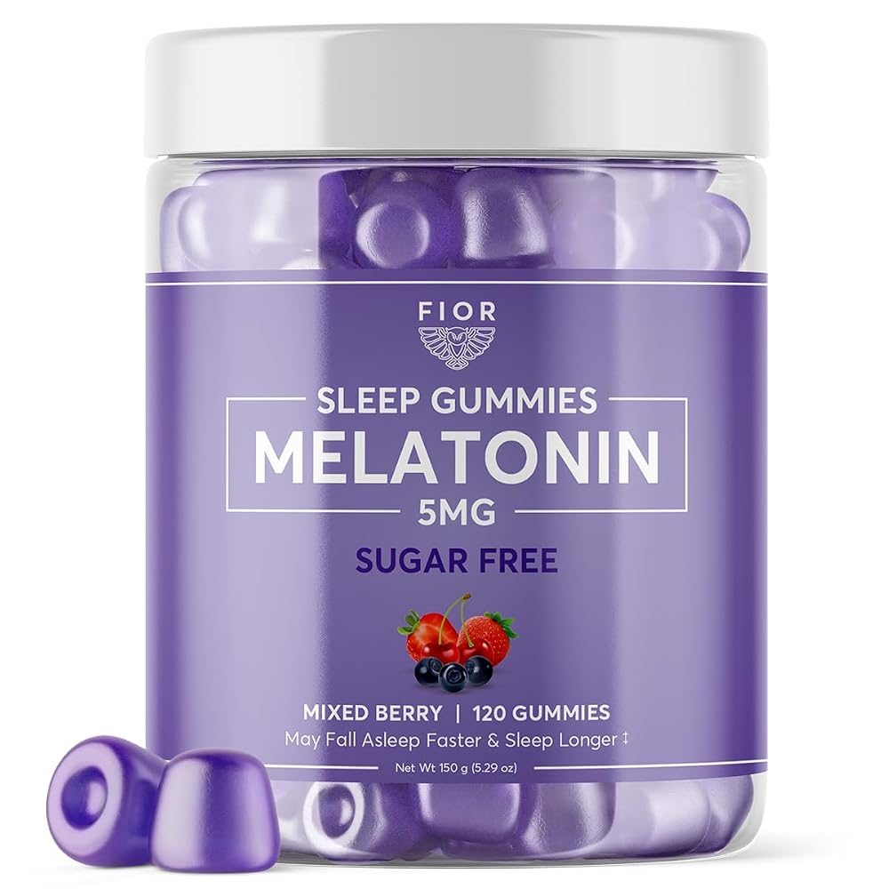 FIOR Melatonin & L-Theanine Sleep Gummies Sugar Free - 120 Count