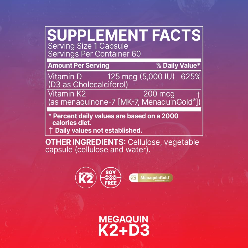 Microbiome Labs MegaQuin D3 + K2 Vitamin Supplement - 60 Capsules - image 4