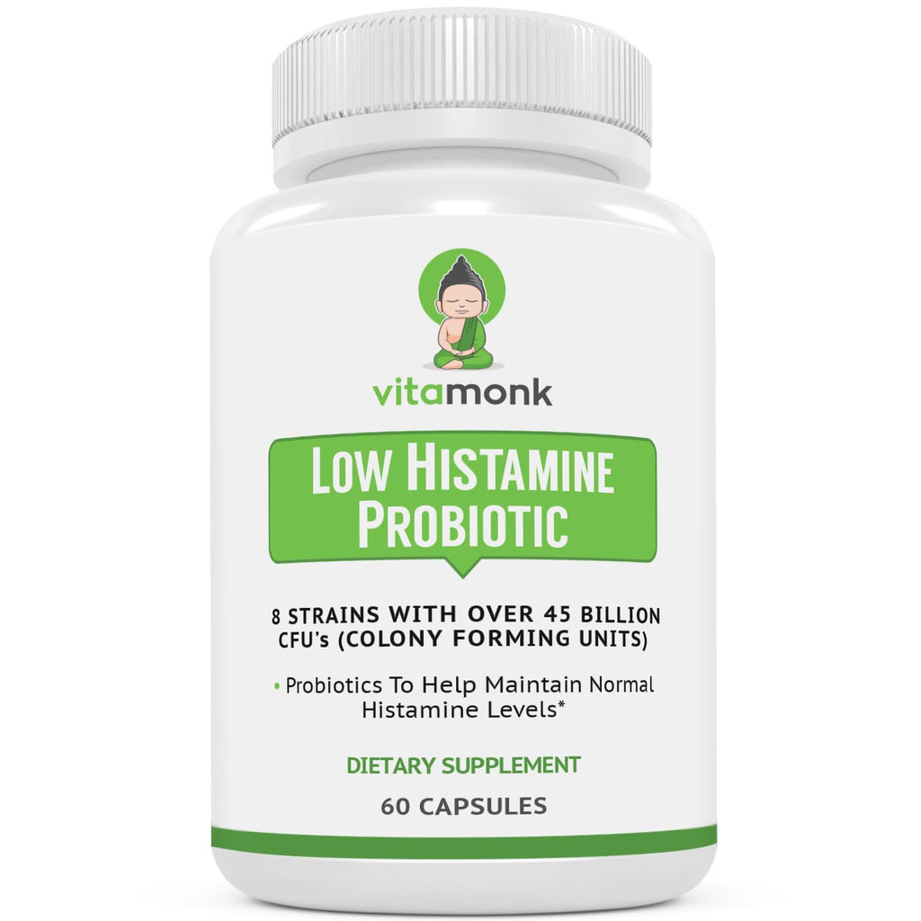 VitaMonk Low Histamine Probiotics for Gut Health - 60 Capsules