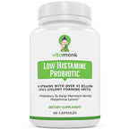 VitaMonk Low Histamine Probiotics for Gut Health - 60 Capsules