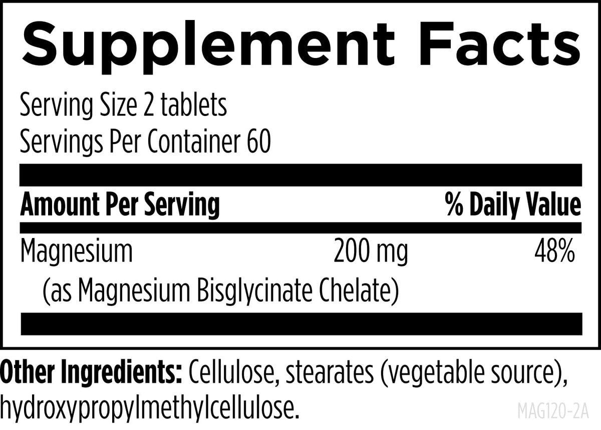 Designs for Health Magnesium Chelate 200mg - 120 Tablets - image 4