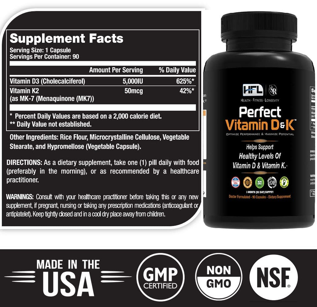 HFL Perfect Vitamin D&K by Dr. Sam Robbins - 90 Capsules - image 2