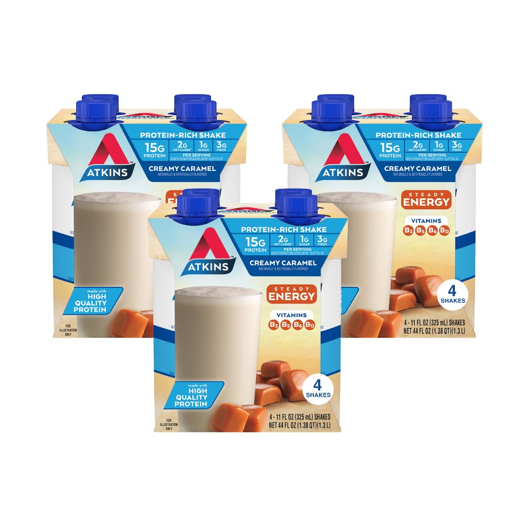 Atkins Creamy Caramel Protein Shake - 12 Count