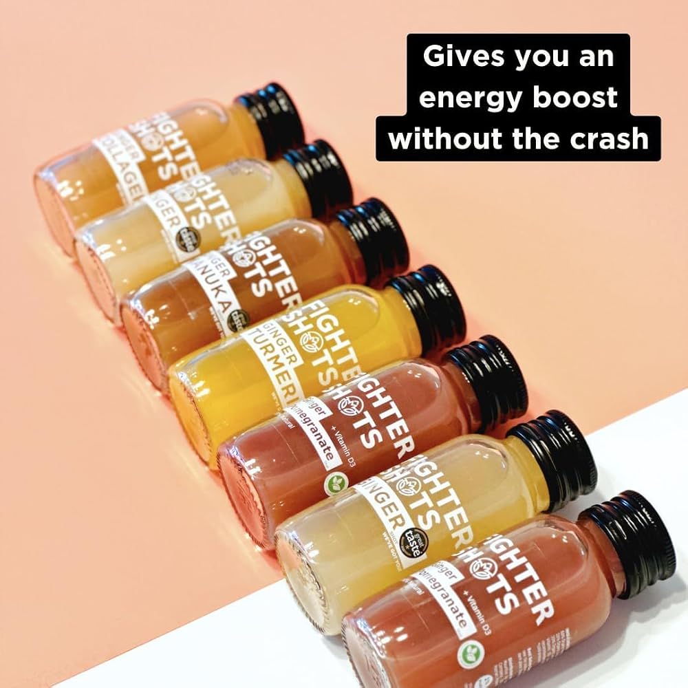 Fighter Shots Ginger Award Winning Fresh & Fiery Cold Pressed Ginger