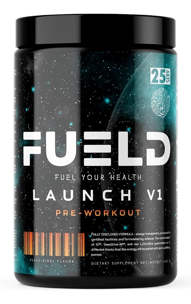 FUELD Launch V1 Pre-Workout Powder Peach Rings - 15.87 oz