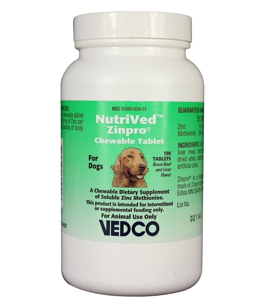 Dog for Dog NutriVed ZinPro Chewable Tablets for Dogs - 100 Count