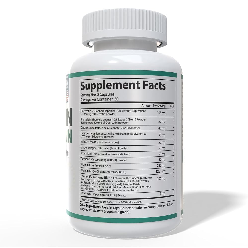 HARMONIFY Quercetin with Bromelain Immune Blend - 60 Vegetarian Capsules - image 5