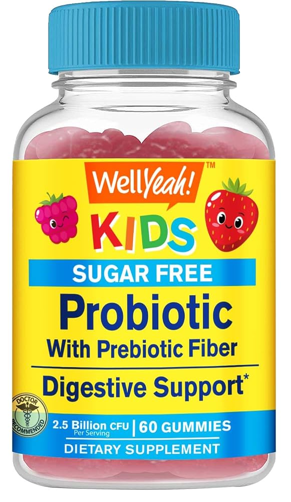 WellYeah Kids Probiotic Gummies with Prebiotic Fiber Sugar Free