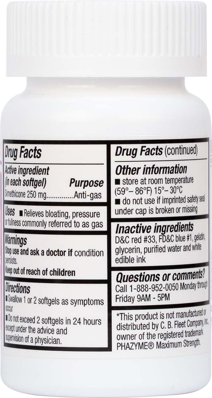 HealthA2Z Gas Relief Simethicone 250mg Max Strength - 100 Softgels - image 3