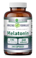 Amazing Nutrition Melatonin 5 mg Sleep Supplement - 240 Capsules