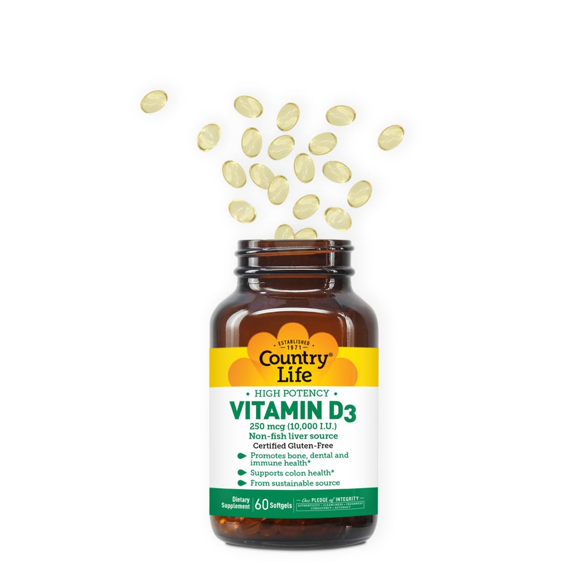 Country Life Vitamin D3 10,000 IU - 60 Softgels - image 4