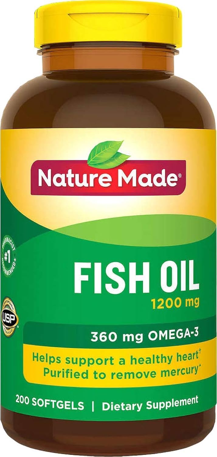 Nature Made Fish Oil 1200 mg Omega-3 - 200 Softgels