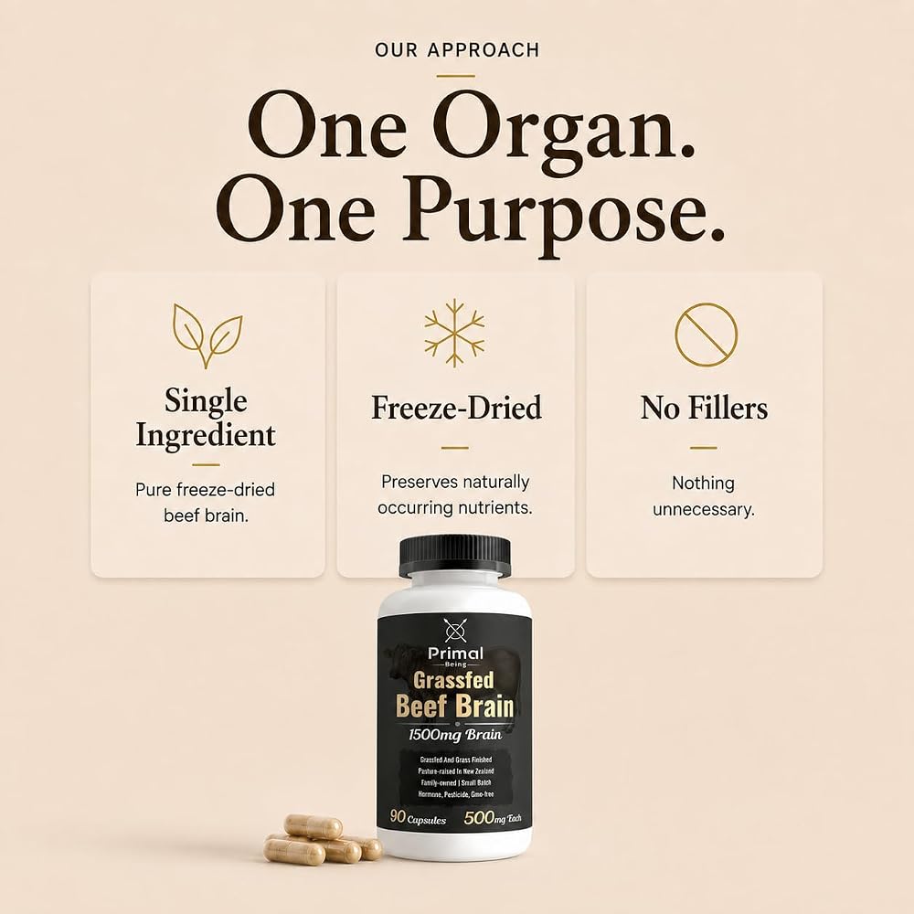 Primal Being Grassfed Beef Brain Capsules - 90 Capsules - image 5