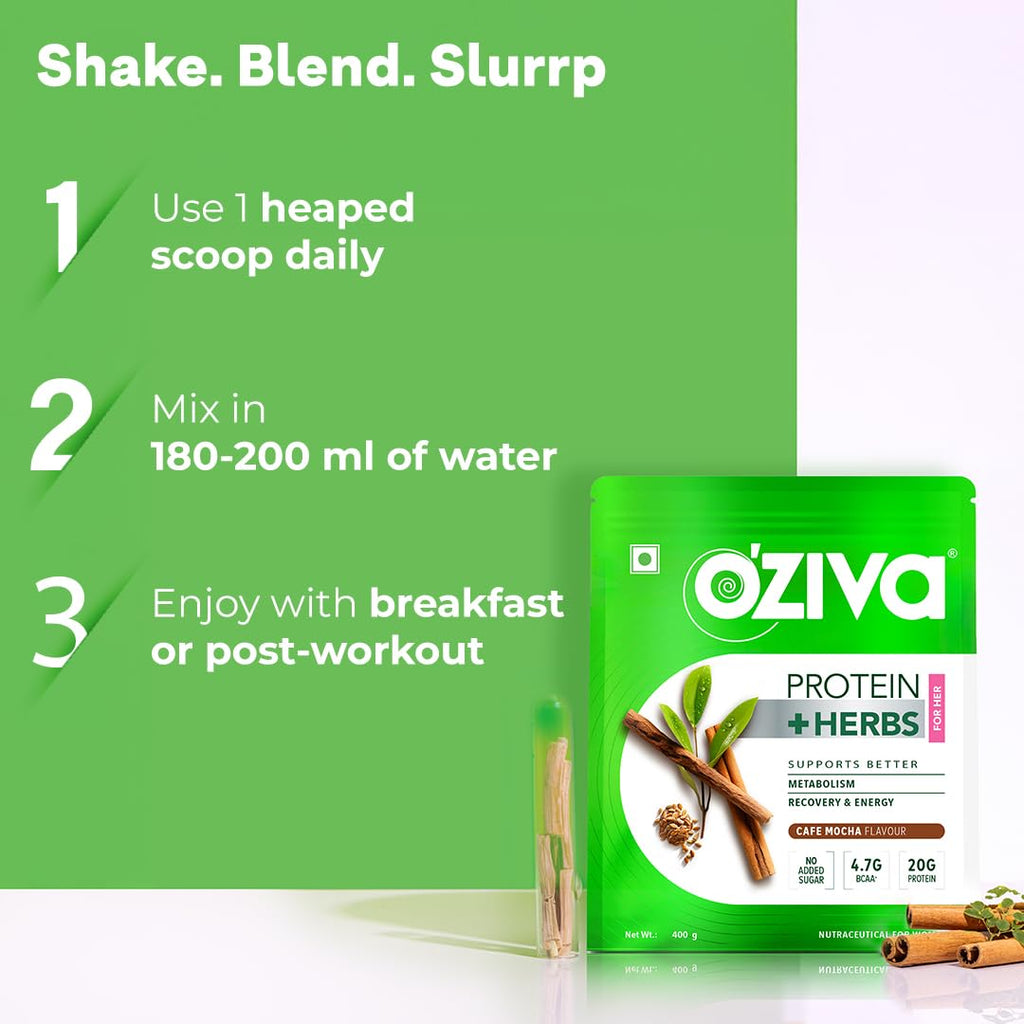 OZIVA Protein & Herbs Whey Protein for Women Cafe Mocha - 31 Servings - image 5