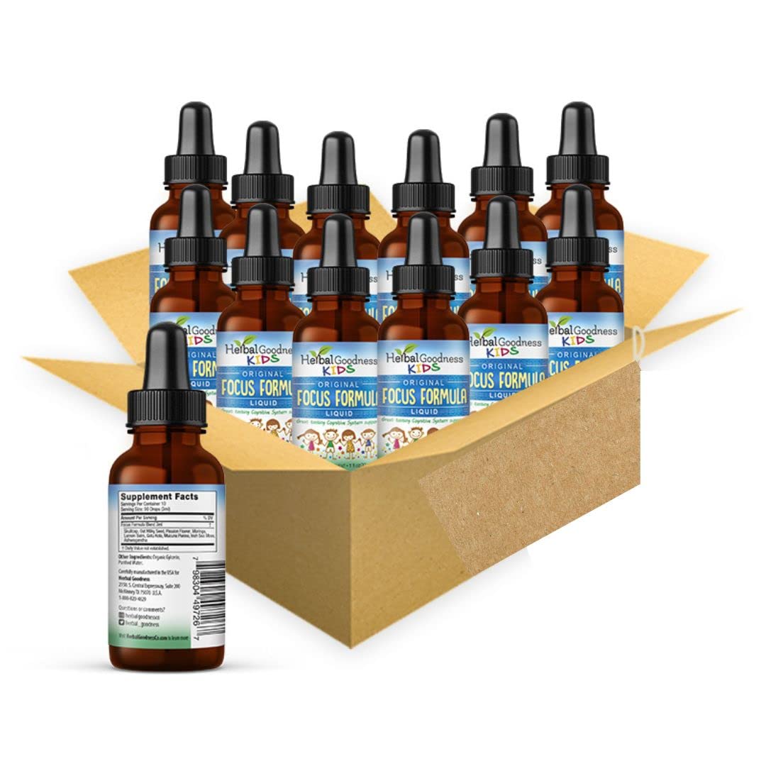 Herbal Goodness Kids Focus Formula Liquid Extract - 12 Bottles