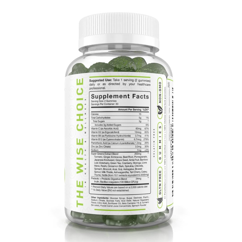 PUREFINITY Daily Super Greens Gummies with Spirulina - 60 Count - image 7