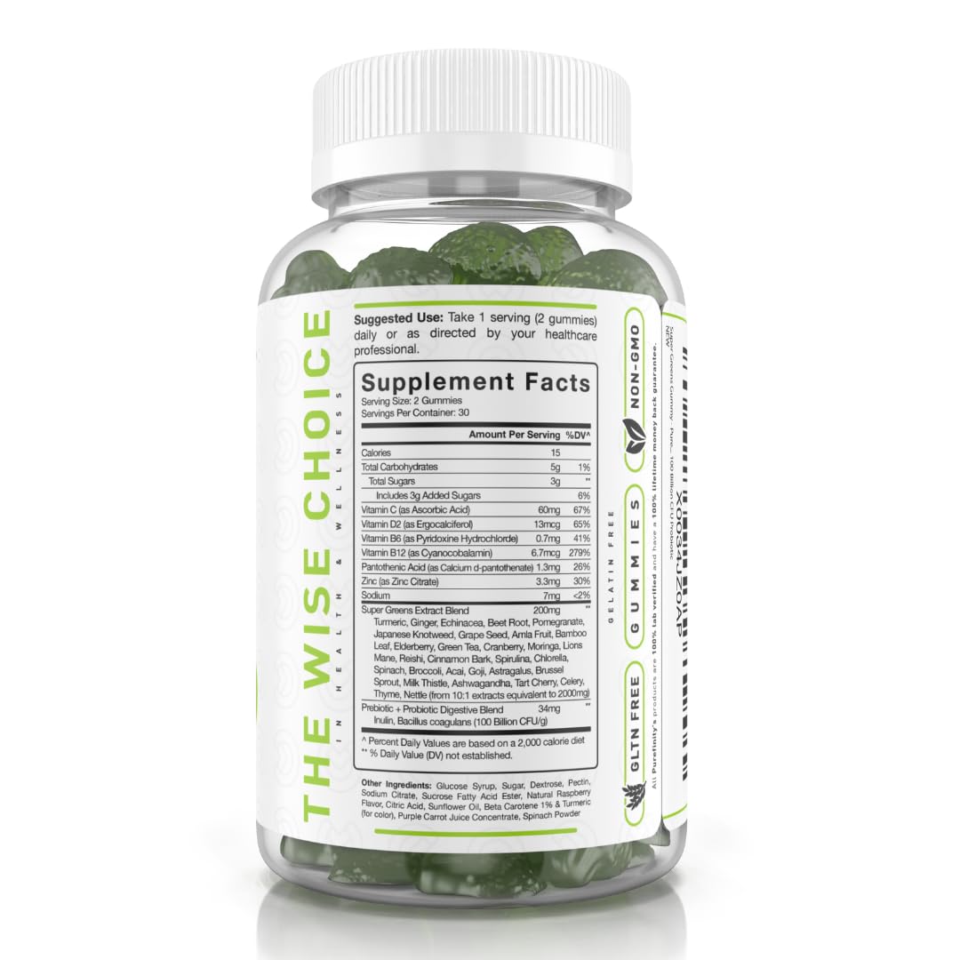 PUREFINITY Daily Super Greens Gummies with Spirulina - 60 Count - image 7
