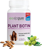 Biotin Supplements for Hair Growth, Strong Nails & Glowing Skin - 60 Tablets
