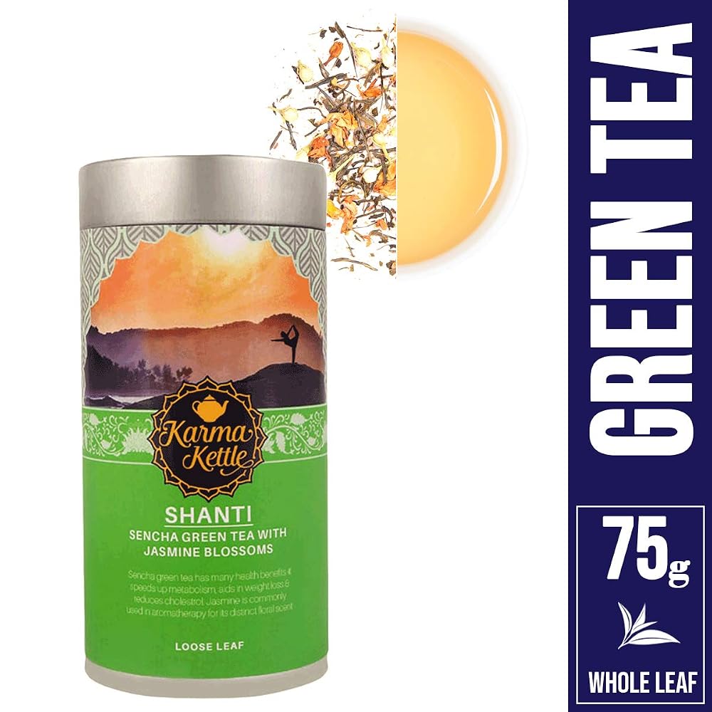 Karma Kettle Shanti Sencha Green Tea with Jasmine Blossoms - 75g - image 2
