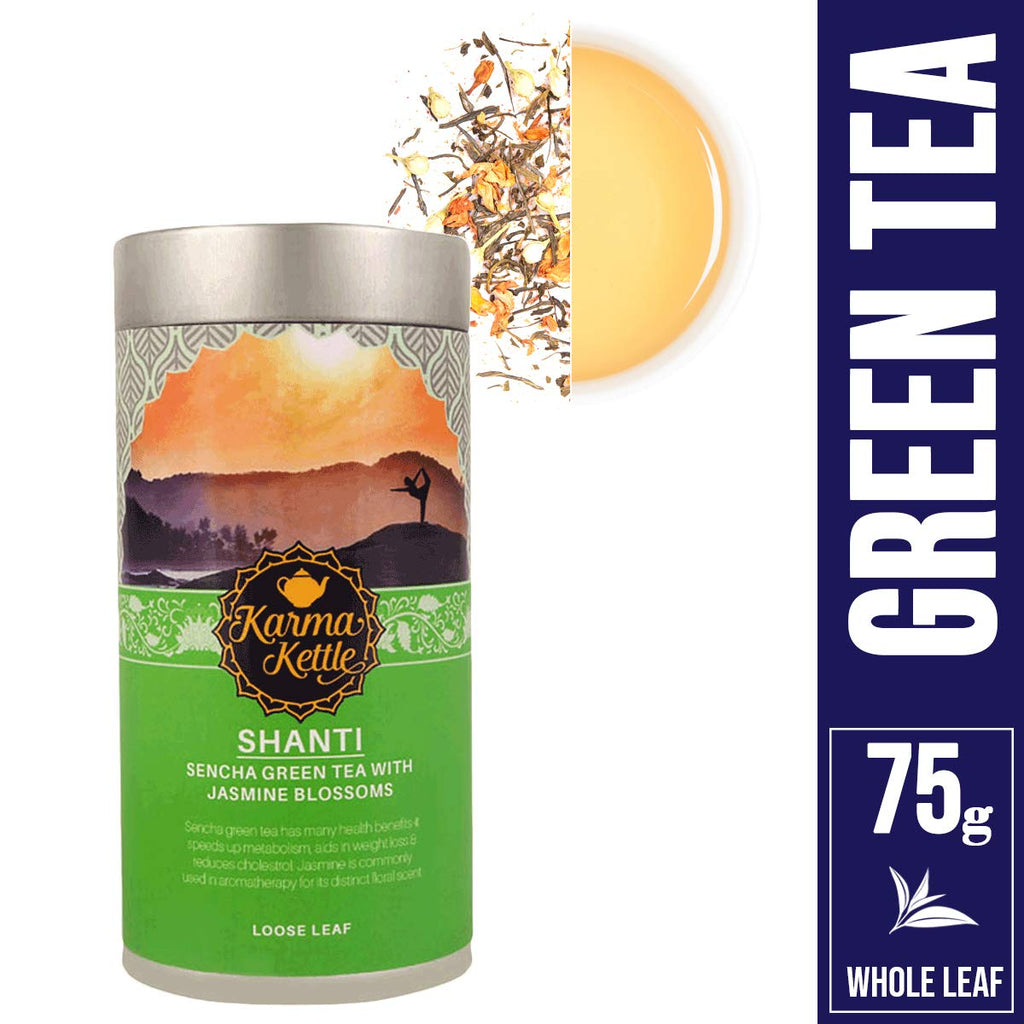 Karma Kettle Shanti Sencha Green Tea with Jasmine Blossoms - 75g - image 2