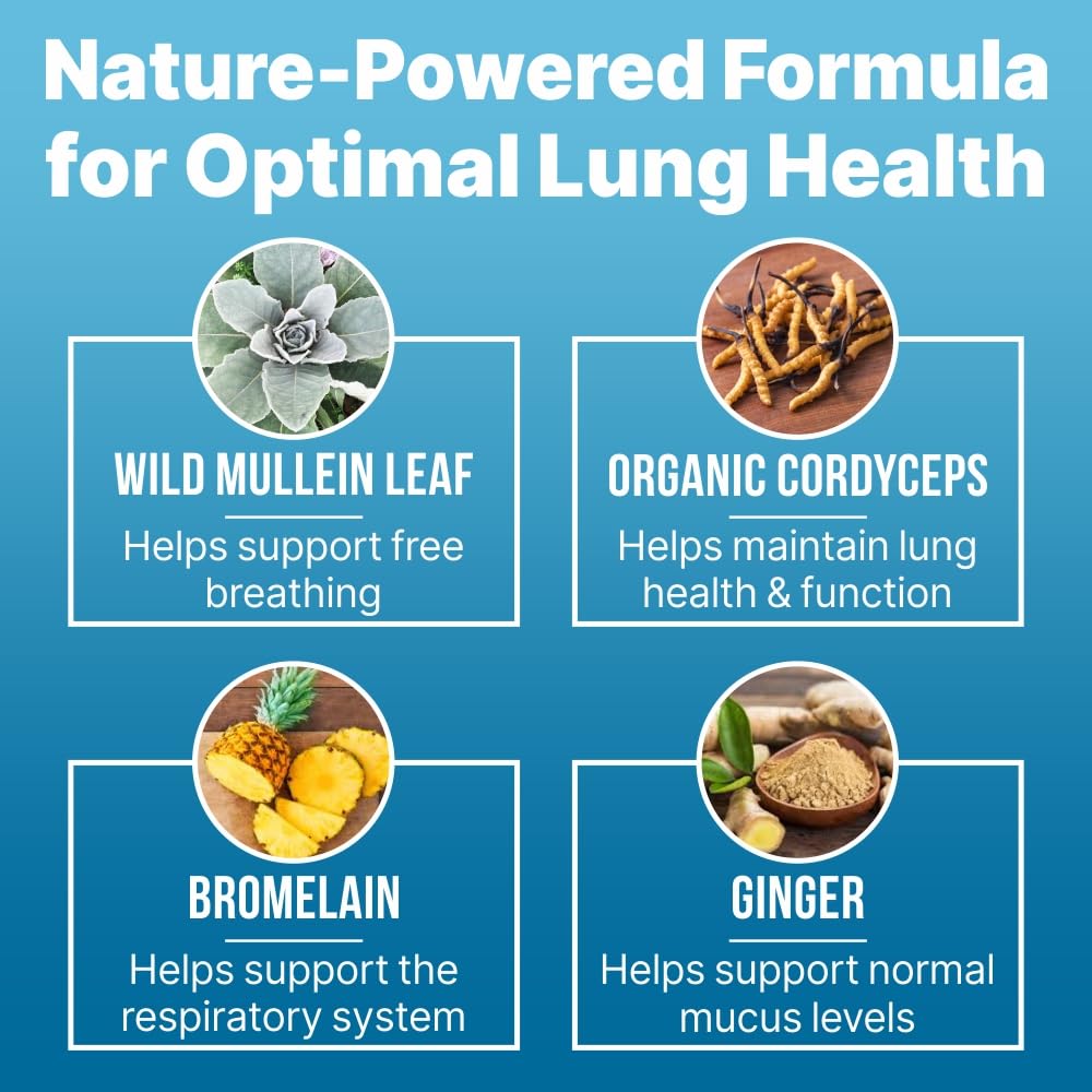 LUNG CLEAR PRO: Natural Respiratory Drops Blend with Mullein