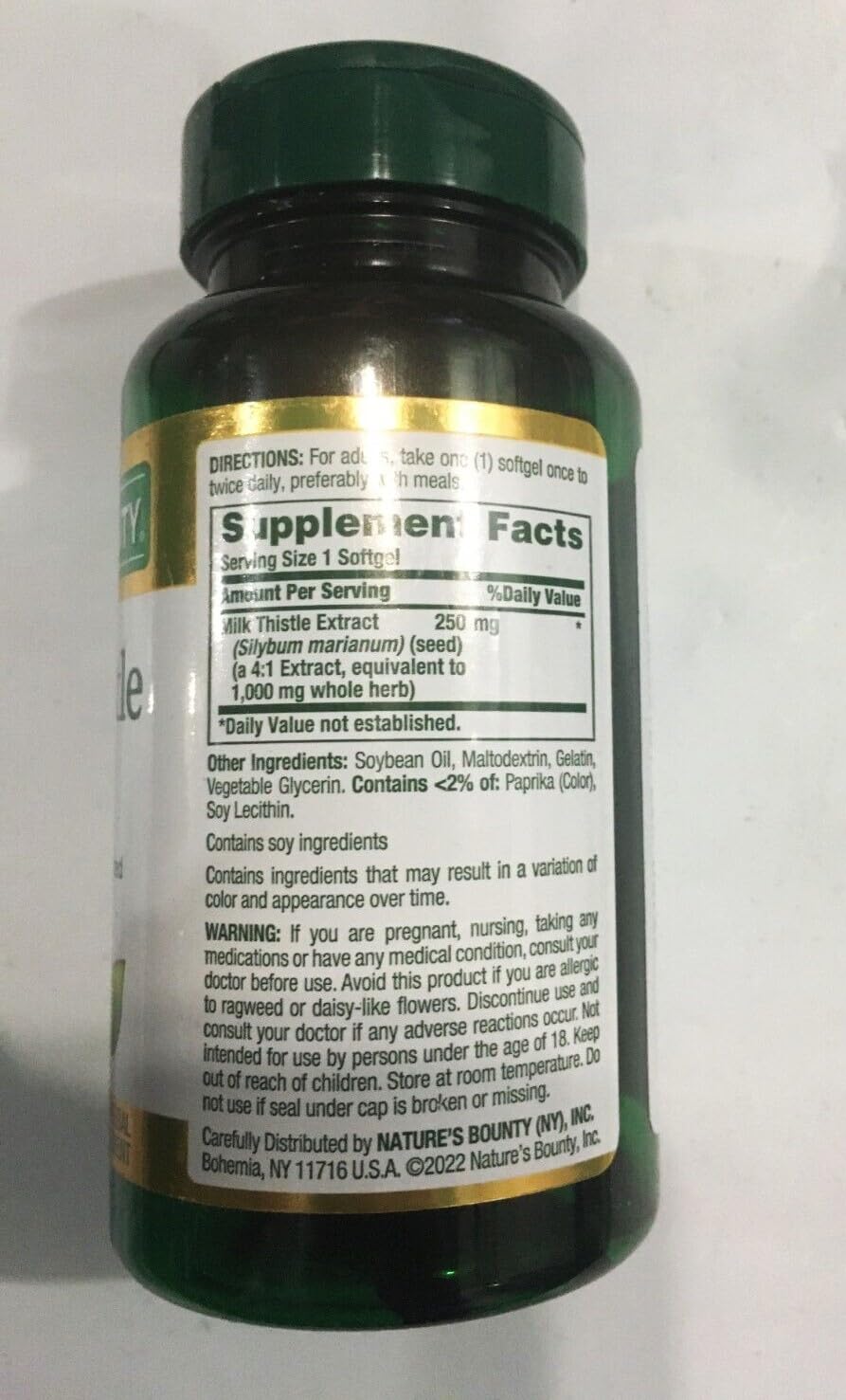 Nature's Bounty Milk Thistle 1000mg Softgels - image 2