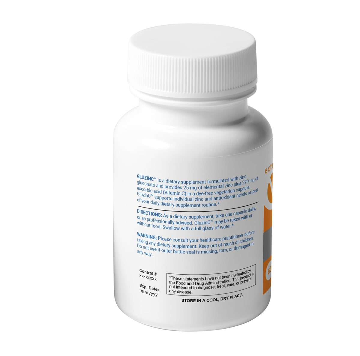 Extreme V GluzinC Zinc & Vitamin C Supplement - 120 Vegetarian Capsules - image 2