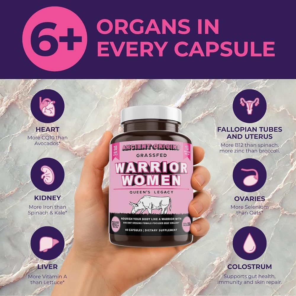 Ancient Origins Grass Fed Beef Organ Supplement for Women - 60 Capsules - image 2