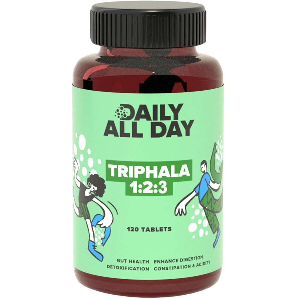 Daily All Day Triphala Tablets 1:2:3 Ratio for Digestion - 120 Tablets