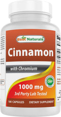 Best Naturals Cinnamon 2000 mg with Chromium Capsules - 180 Count