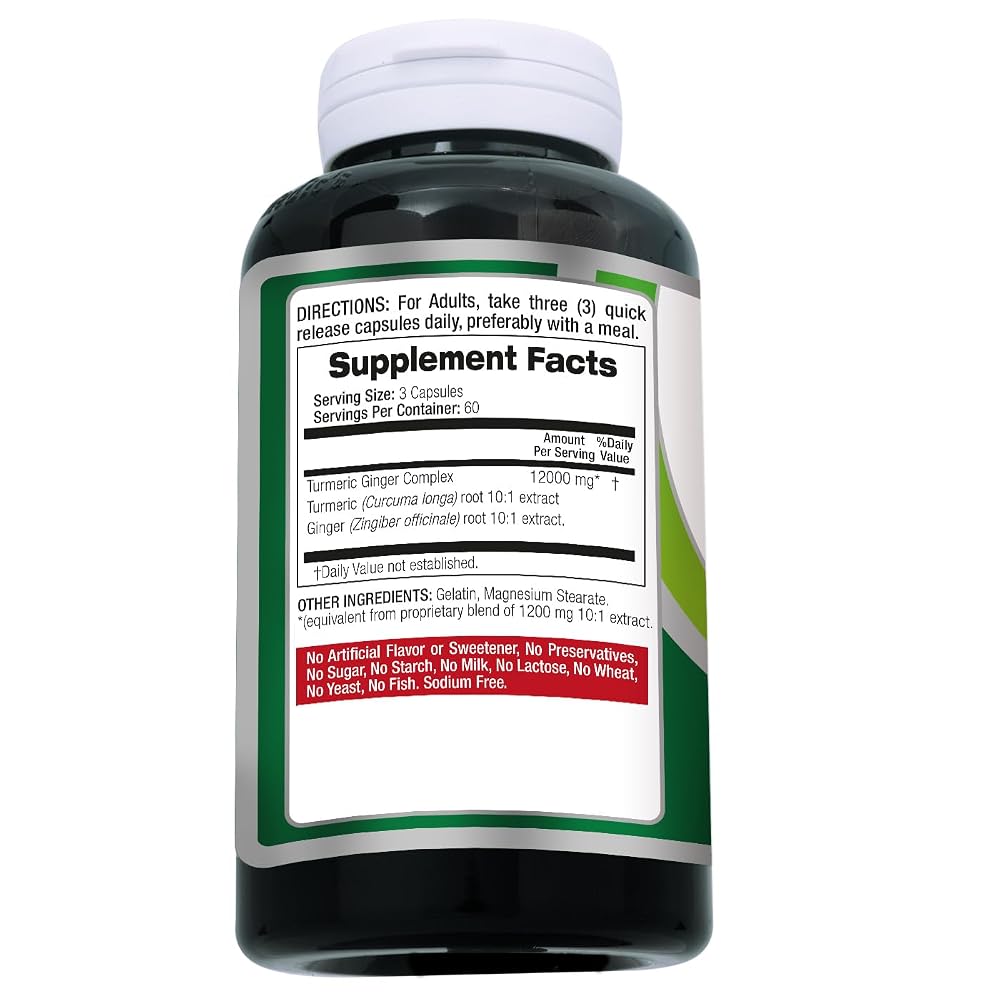 FITO MEDIC'S Turmeric and Ginger Supplement - 180 Capsules - image 6