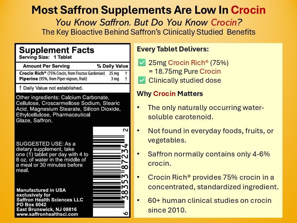 Saffron Health Sciences Crocin Rich II Mobility & Joint Support - 60 Tablets - image 2