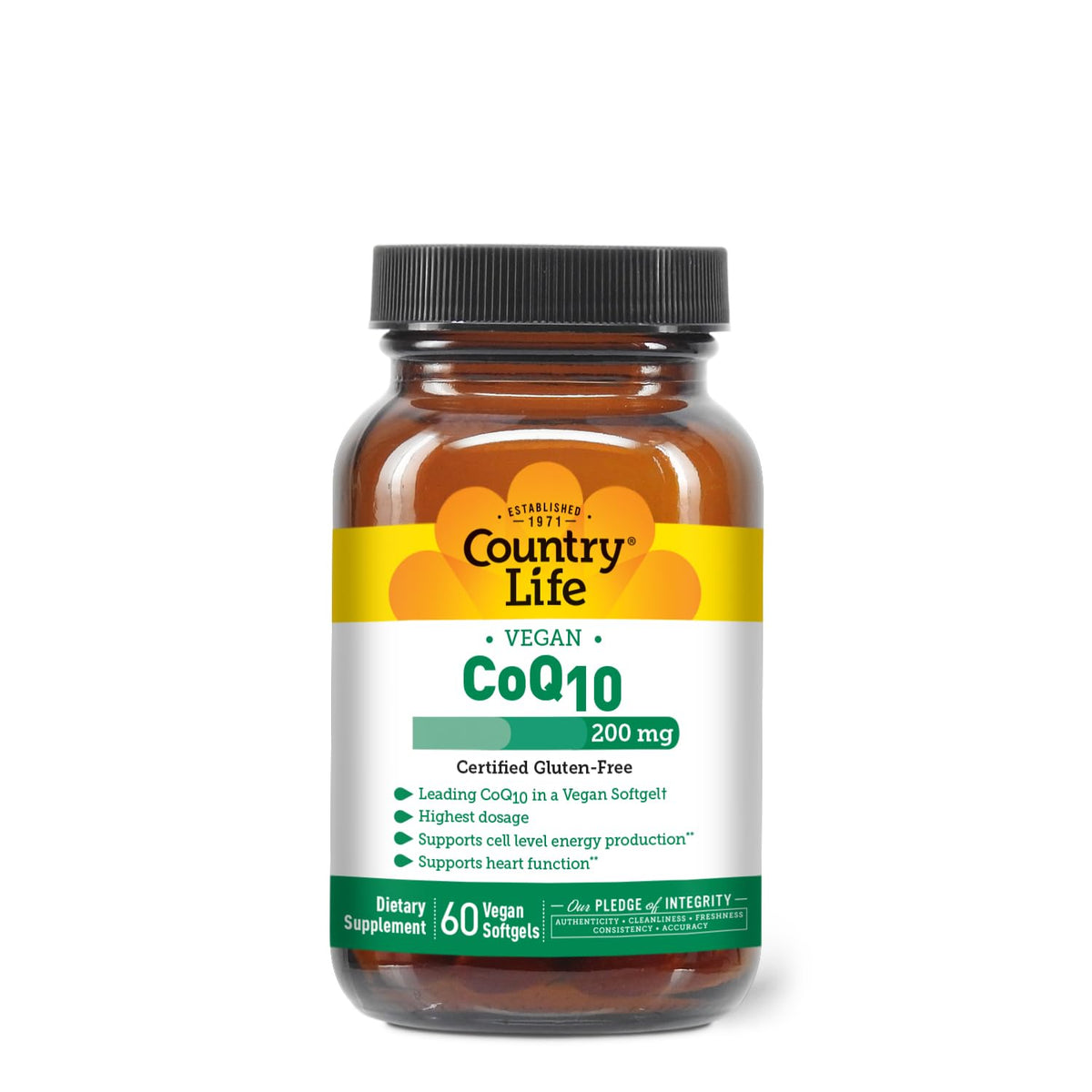 Country Life Simply CoQ10 200mg Heart & Energy Support - 60 Softgels