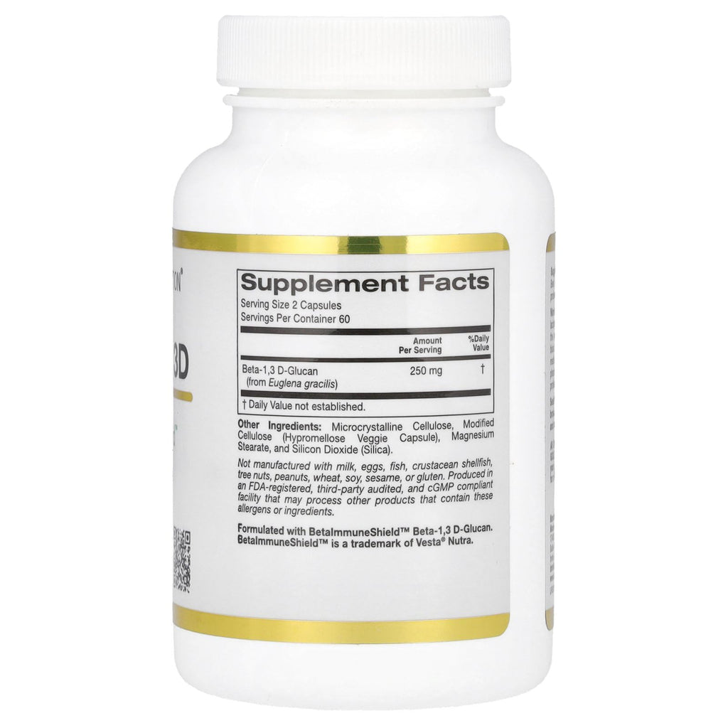 California Gold Nutrition Beta Glucan 1-3D Immune Support - image 2