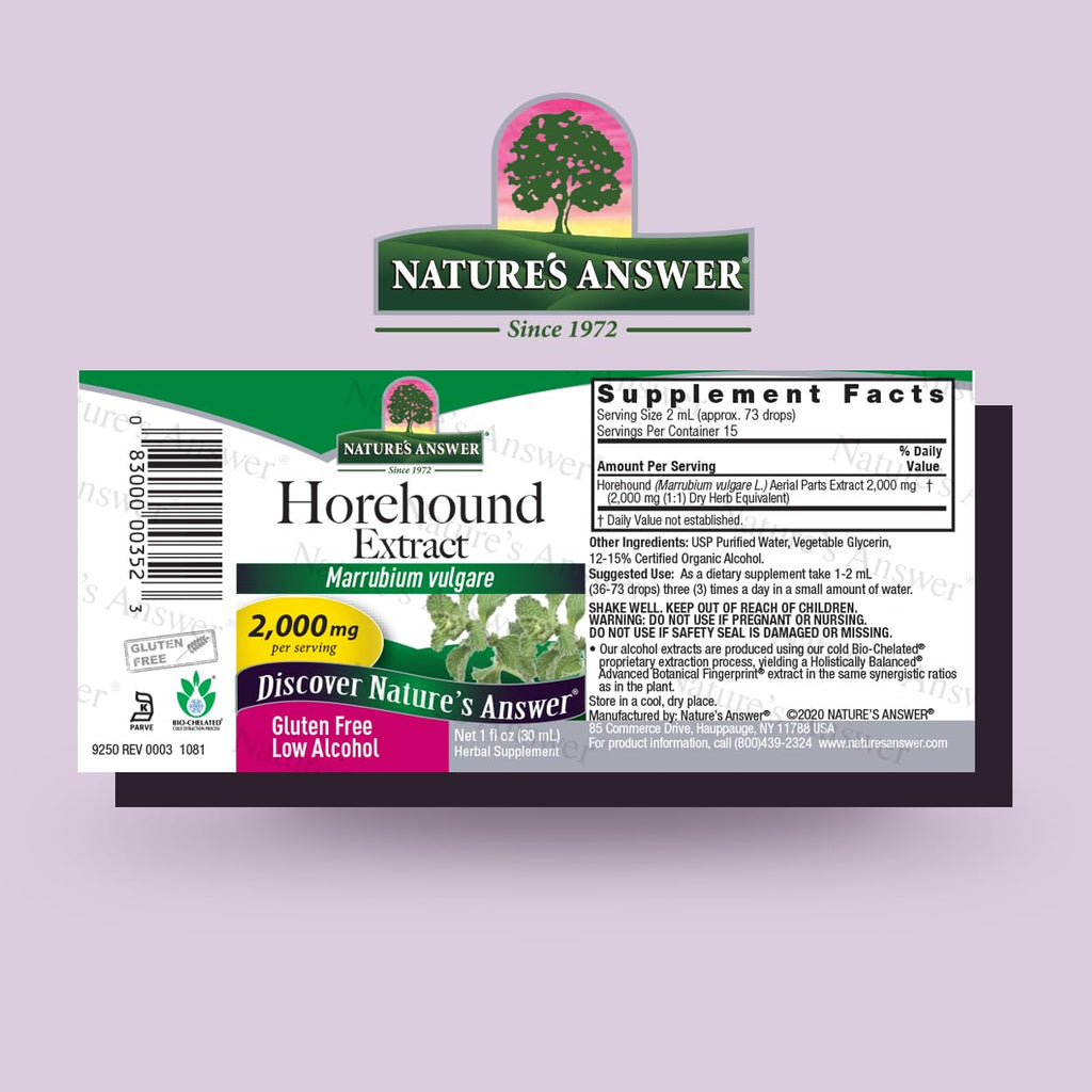 Nature's Answer Horehound Liquid Extract - 1 Fl Oz - image 2